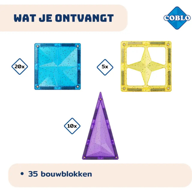 Coblo Magnetische bouwstenen glitter 35-delig 8720938018237 large