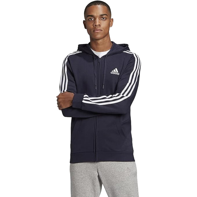 Adidas Heren essentials 3 stripes fleece hoodie UTPP1390_navyblue large