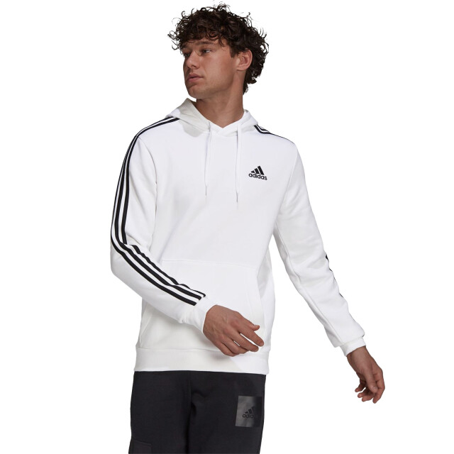 Adidas Heren essentials 3 stripes fleece hoodie UTPP1390_white large