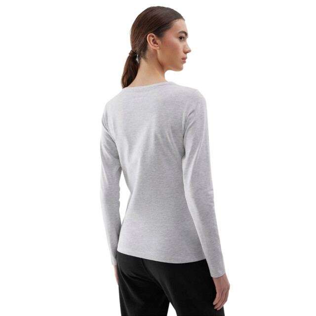 4F Dames f218 effen slim t-shirt met lange mouwen UTPP157_greysilver large