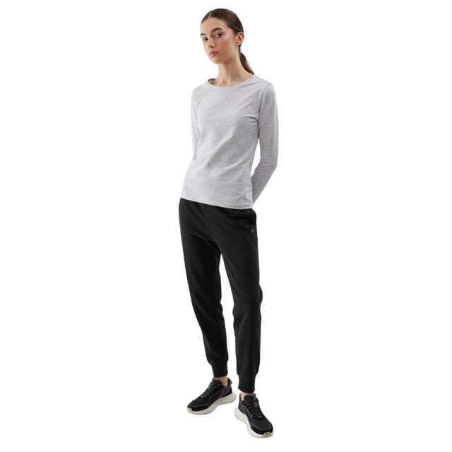4F Dames f218 effen slim t-shirt met lange mouwen UTPP157_greysilver large