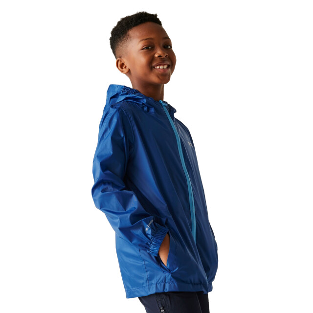 Regatta Groot buitenshuis kinderen/kinderen pakket it jasje iii waterdichte packaway zwart UTRG3209_olympianblueelysiumblue large
