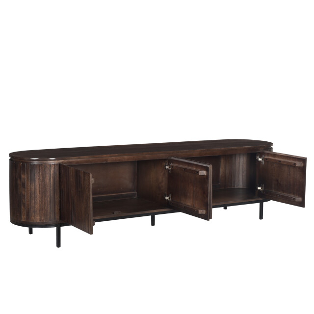 Livingfurn tv meubel noor walnut 210cm mangohout / gecoat staal 2658014 large