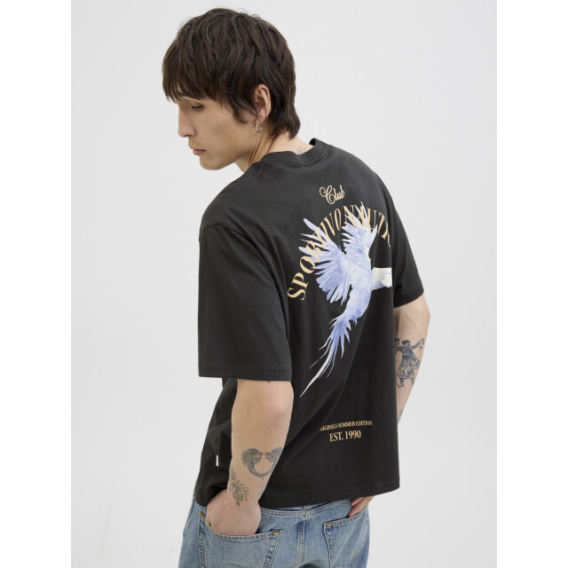 Jack & Jones Heren t-shirt jorhydra loose fit ronde hals zwart 12277582-Black large