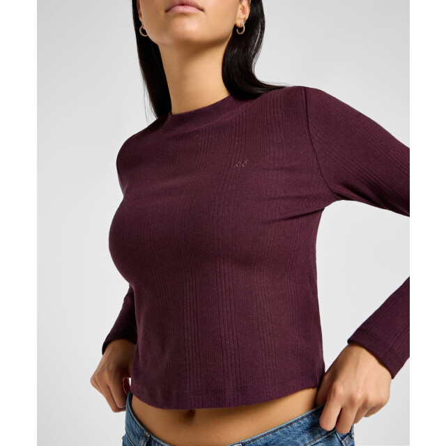 Lee Ls cropped rib tee beet 112355144 large