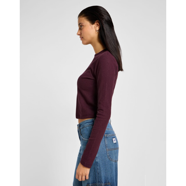 Lee Ls cropped rib tee beet 112355144 large