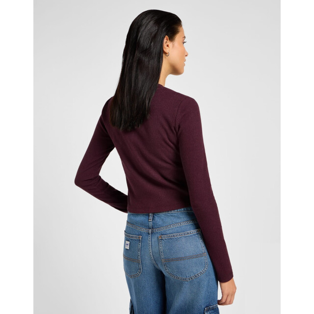 Lee Ls cropped rib tee beet 112355144 large