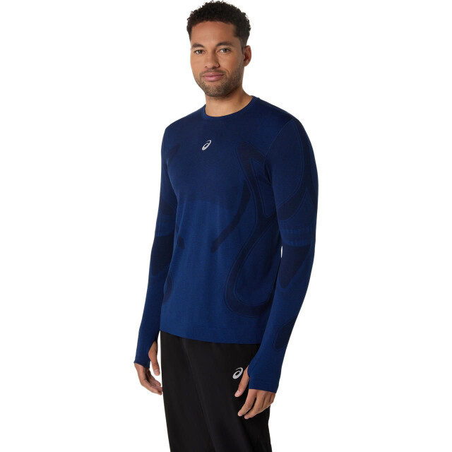 Asics road seamless ls top hardloop t-shirt lange mouw zomer heren - 071885_200-L large