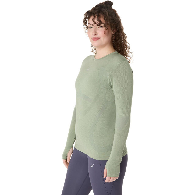 Asics road seamless ls top hardloop t-shirt lange mouw zomer dames - 071887_200-L large