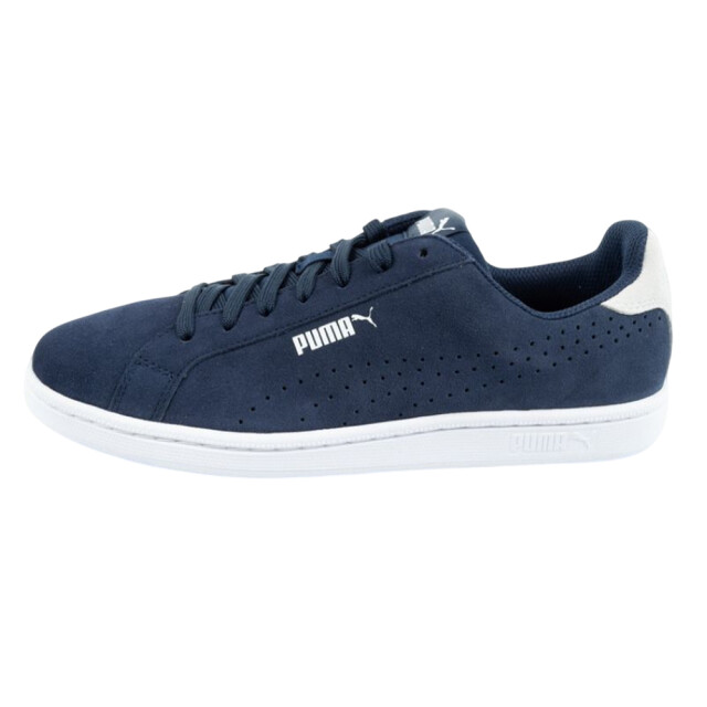 Puma Heren smash perf leather trainers UTPP1209_whitenavyblue large