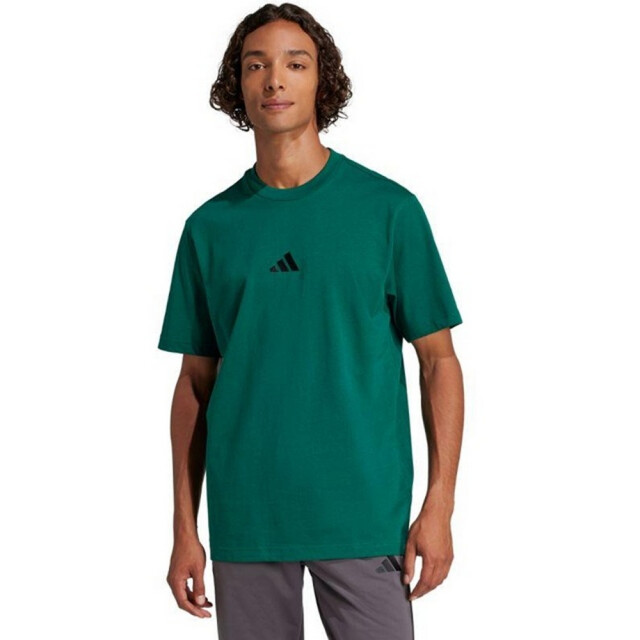 Adidas Heren essentials klein logo single jersey t-shirt UTPP5766_collegiategreenblack large