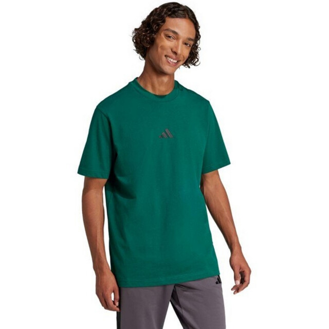 Adidas Heren essentials klein logo single jersey t-shirt UTPP5766_collegiategreenblack large