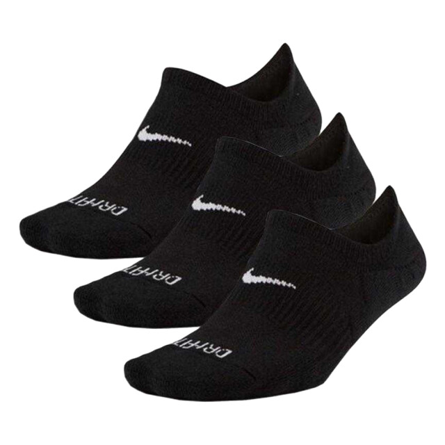 Nike Uniseks adult plus cush footie dri-fit everyday no-show sokken (pak van 3) UTPP6550_black large