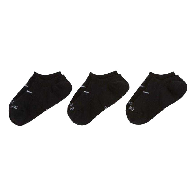 Nike Uniseks adult plus cush footie dri-fit everyday no-show sokken (pak van 3) UTPP6550_black large