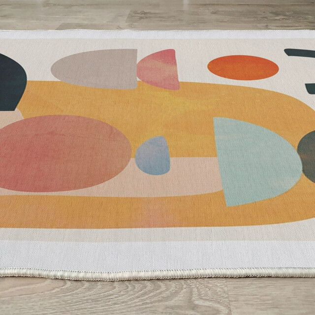 CaliCosy Vloerkleed rechthoekig ecru met geometrische multicolor motieven woopamuk 3245588 large