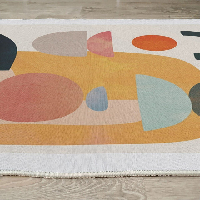 CaliCosy Vloerkleed rechthoekig ecru met geometrische multicolor motieven woopamuk 3245587 large