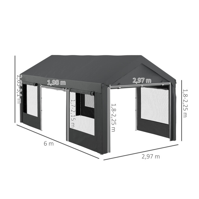 4goodz Garagetent en partytent 300x600 4 ramen en deuren - 3245599 large