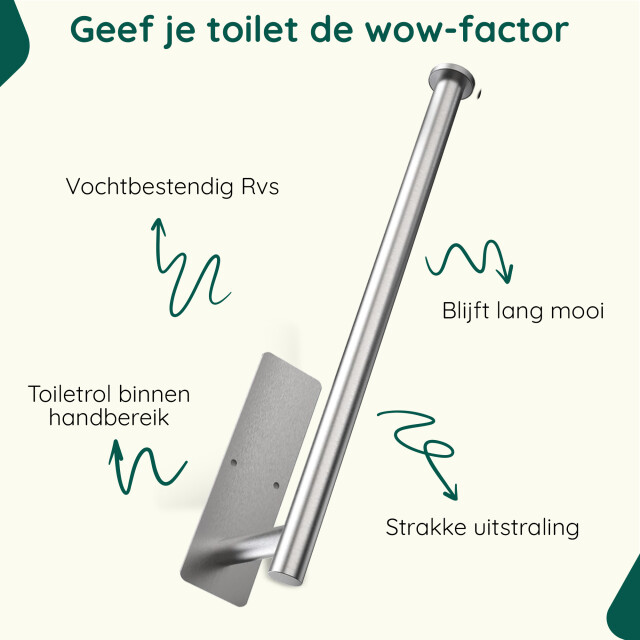 Xivada Reserverolhouder fera zelfklevend schroefset rvs - 3195457 large