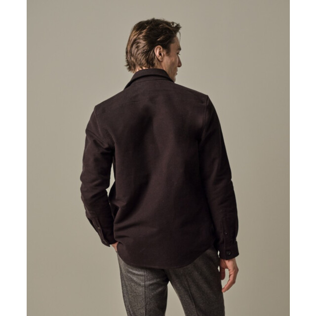 Profuomo Ppwf30001e h2 heren overshirt  met cutaway in donker profu H2/PPWF30001E large