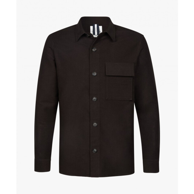 Profuomo Ppwf30001e h2 heren overshirt  met cutaway in donker profu H2/PPWF30001E large