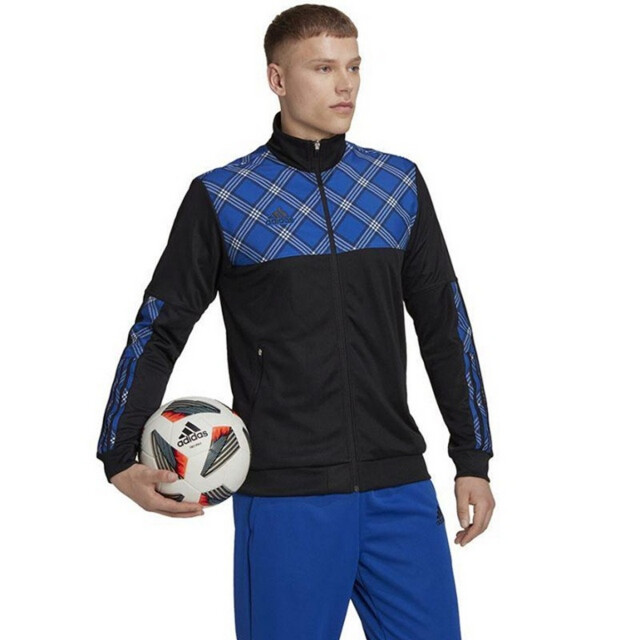 Adidas Heren tiro geruit trainingsjack met logo UTPP4615_blackblue large
