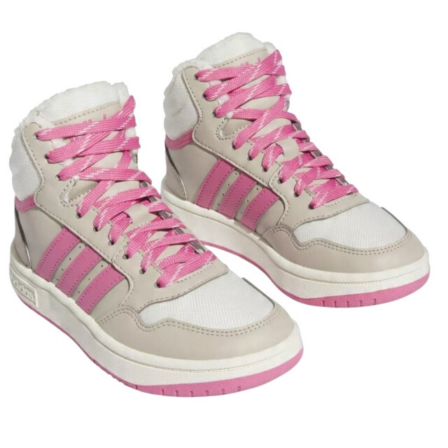 Adidas Kinder/kids hoops 3.0 mid cut trainers UTPP5022_whitepink large