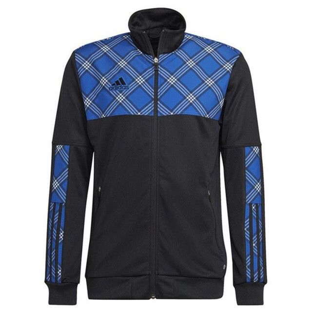Adidas Heren tiro geruit trainingsjack met logo UTPP4615_blackblue large