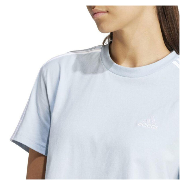Adidas Dames essentials 3 strepen single jersey gewaad top UTPP3674_blue large