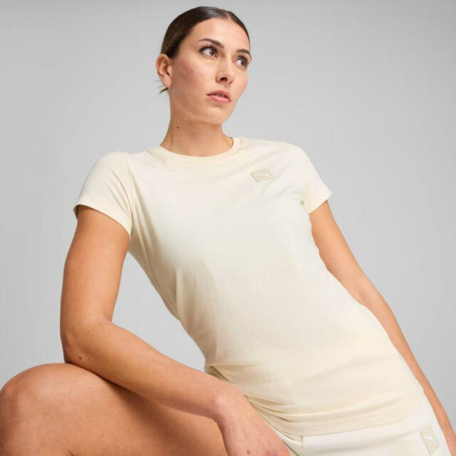 Puma Dames ess elevated t-shirt UTPP5409_beige large