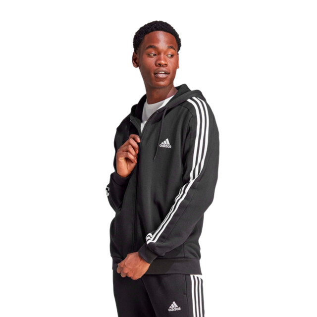 Adidas Heren 3 stripes full zip hoodie UTPP3756_black large