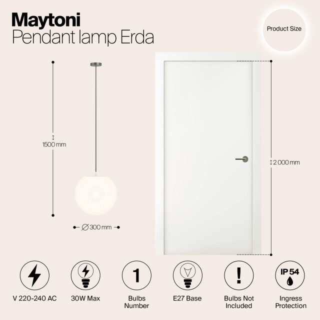 Outdoor Maytoni hanglamp erda - Ø30 2994847 large
