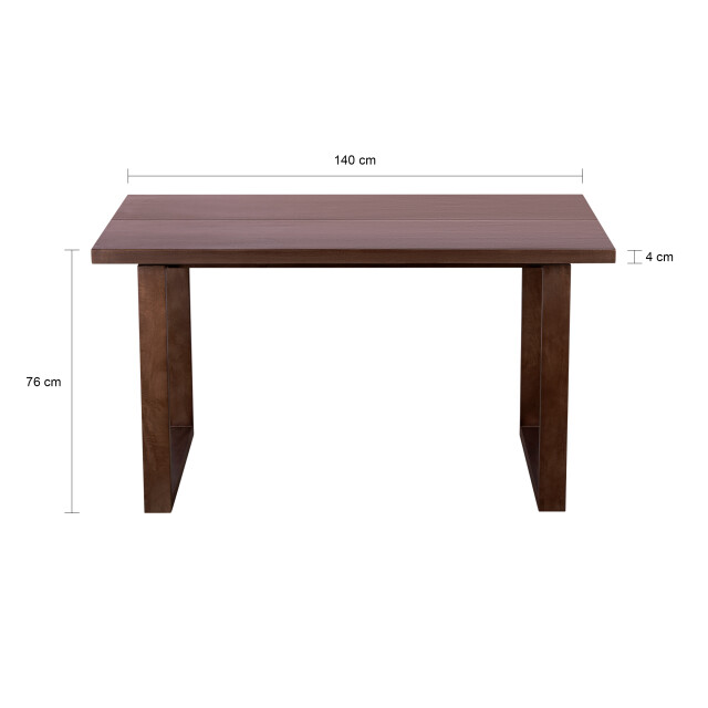 Lewis & Loft Eettafel lore rechthoek fsc® 140 cm walnoot 3245707 large