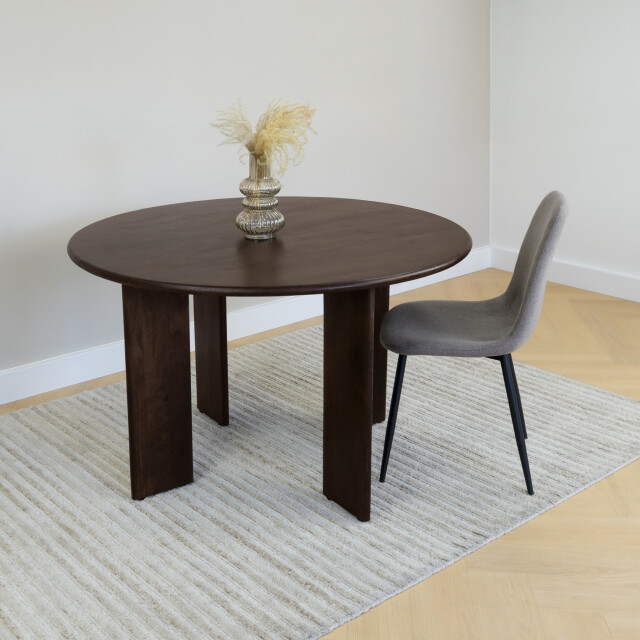 Lewis & Loft Eettafel lila -rond ⌀120 fsc® mangohout walnoot 3245706 large