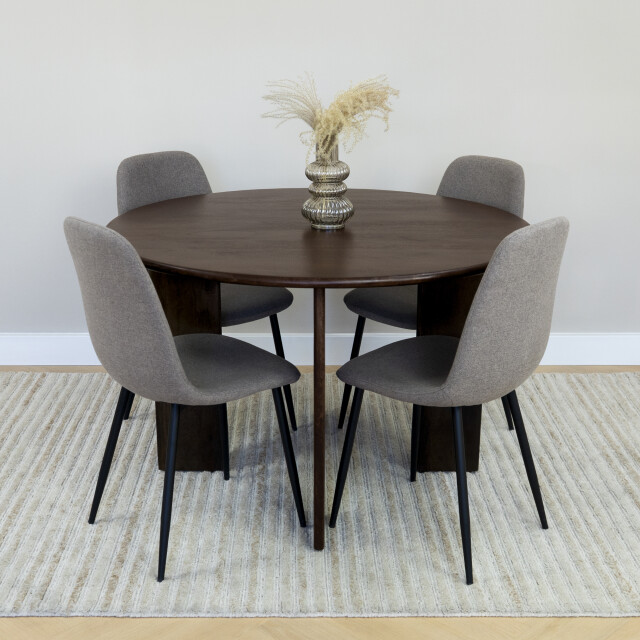 Lewis & Loft Eettafel lila -rond ⌀120 fsc® mangohout walnoot 3245706 large