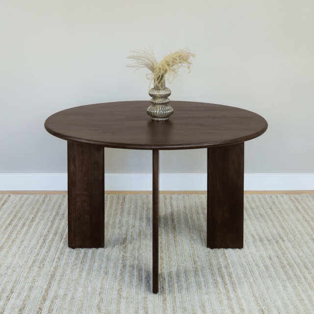 Lewis & Loft Eettafel lila -rond ⌀120 fsc® mangohout walnoot 3245706 large