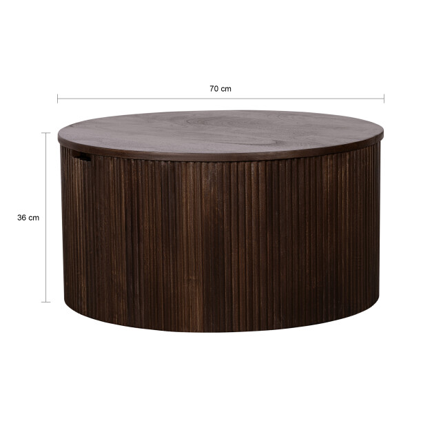 Lewis & Loft Salontafel lonne fsc® mangohout ⌀70cm walnoot 3245704 large