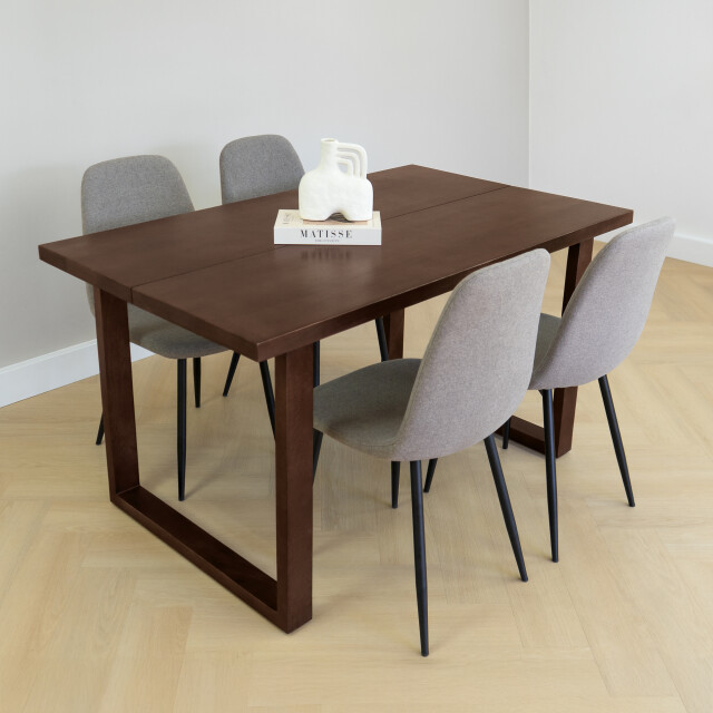 Lewis & Loft Eettafel lore rechthoek fsc® 140 cm walnoot 3245707 large