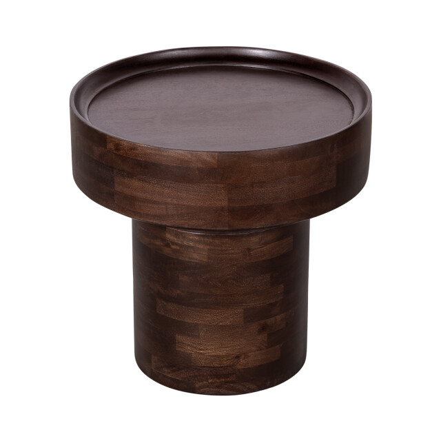 Lewis & Loft Bijzettafel luus fsc® mangohout ⌀50 walnoot 3245703 large