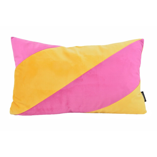 NOVÉE Sierkussen velvet swirl geel/roze | 30 x 50 cm | fluweel/polyester 3237058 large