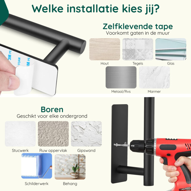 Xivada Reserverolhouder fera zelfklevend schroefset rvs - 3195456 large
