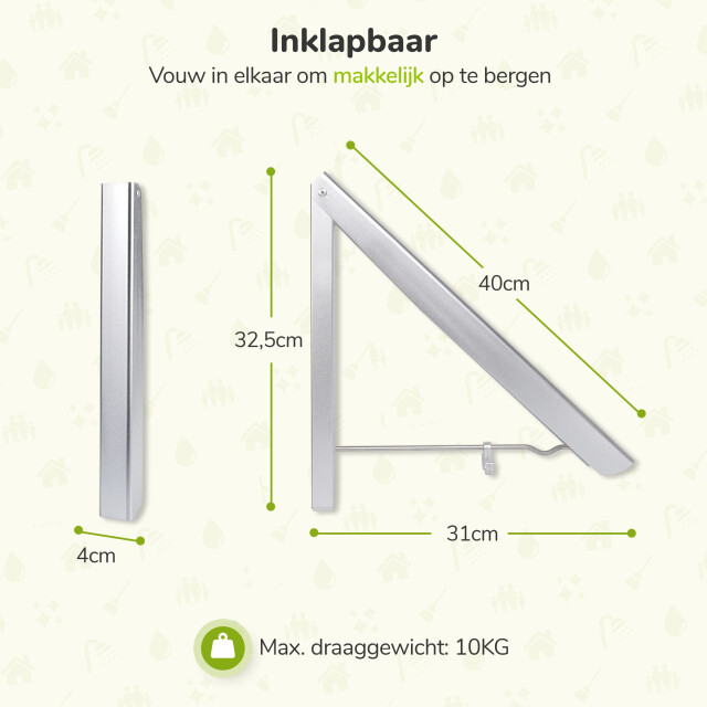 Xivada Droogrek lici inklapbaar aluminium droogrek muur - 3193580 large