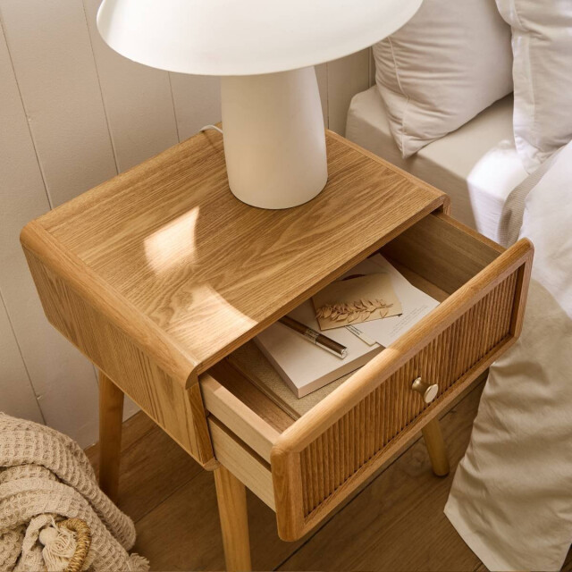 CaliCosy Nachtkastje met 1 lade en latten front l42 cm ava 3245906 large
