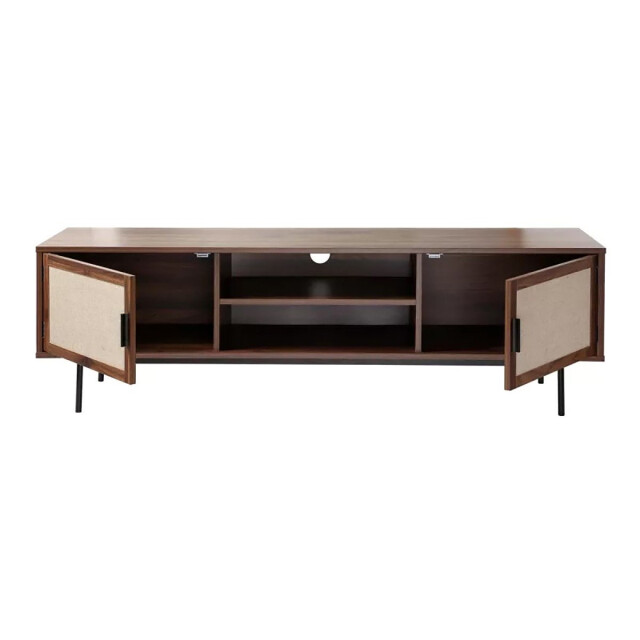 CaliCosy Tv-meubel in walnootdecor met fronten van echt stof l140 cm jetson 2991879 large
