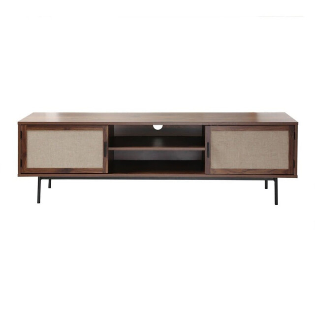 CaliCosy Tv-meubel in walnootdecor met fronten van echt stof l140 cm jetson 2991879 large
