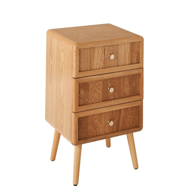 CaliCosy Nachtkastje met 3 lades en latten front h71 cm ava 3245907 large