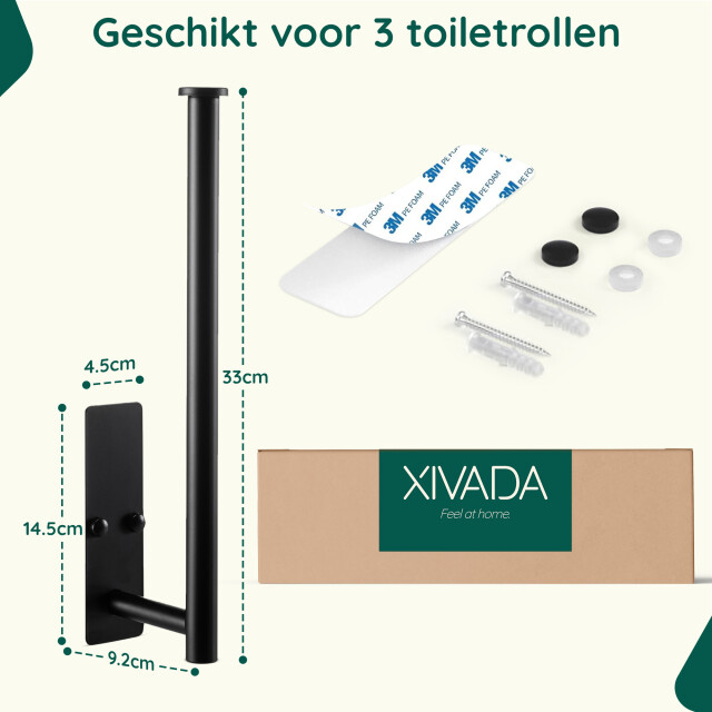 Xivada Reserverolhouder fera zelfklevend schroefset rvs - 3195456 large