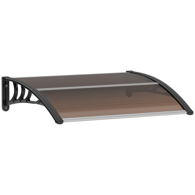 4goodz Deurluifel afdak 80x120 cm overkapping polycarbonaat bruin 3239969 large