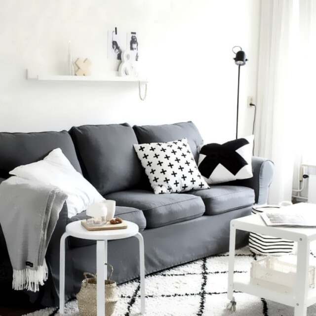 Gek op kussens! Wit-zwart kruisjes | 45 x 45 cm | kussenhoes | katoen 3238809 large