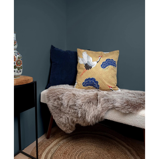 NOVÉE Sierkussen corduroy donkerblauw | 45 x 45 cm | polyester 3236947 large
