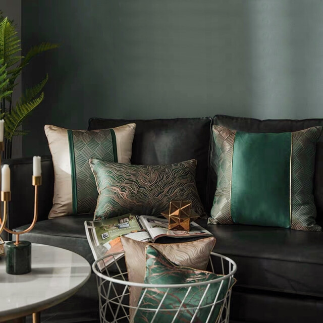 NOVÉE Luxury green / gold | 45 x 45 cm | kussenhoes | jacquard / polyester 3238597 large